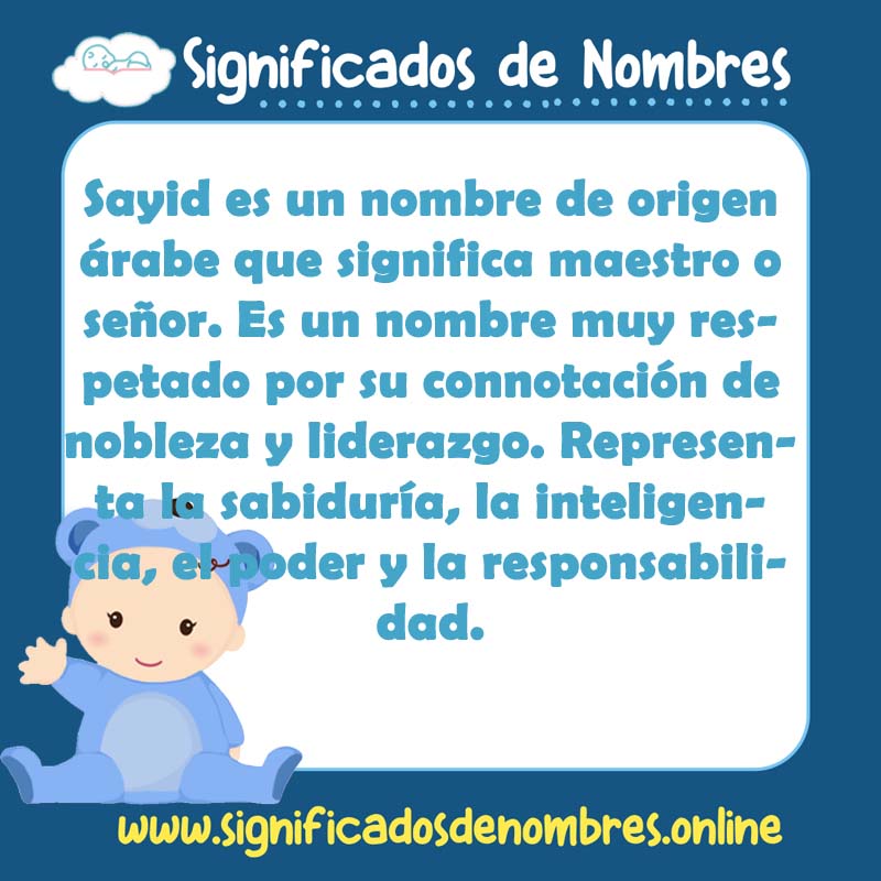 Significado y origen del nombre Sayid