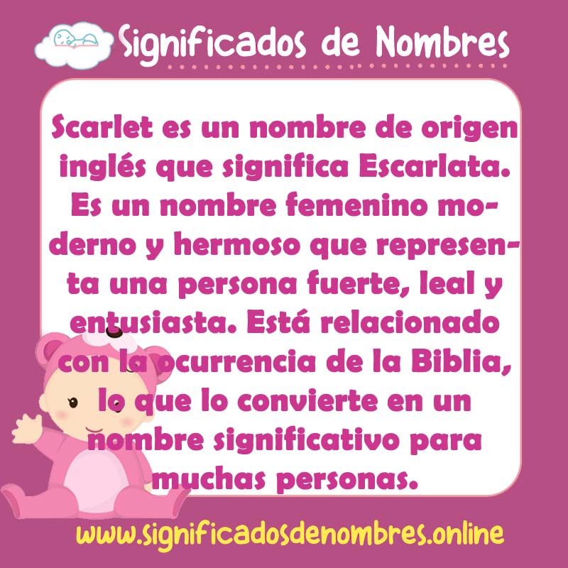 Significado y origen del nombre Scarlet