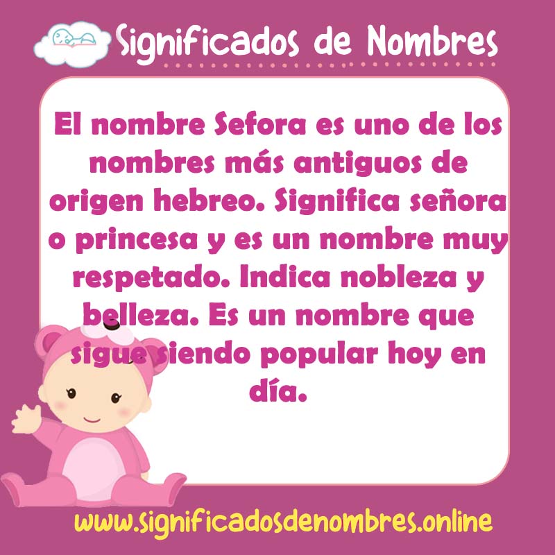 Significado y origen del nombre Sefora