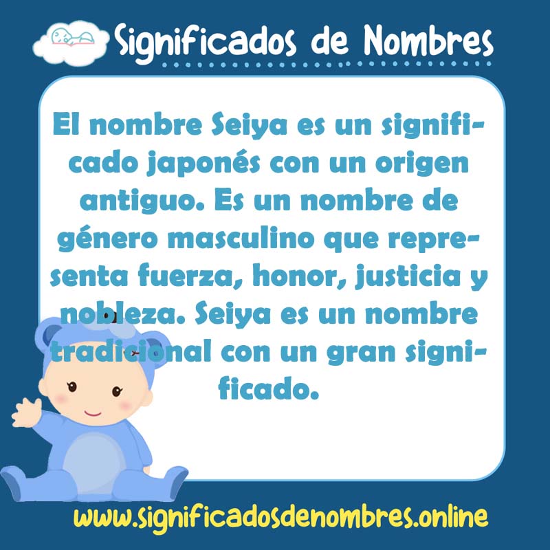 Significado y origen del nombre Seiya