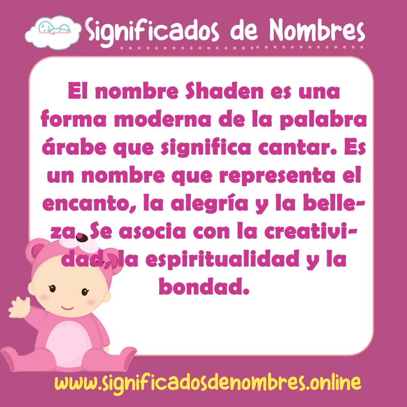 Significado y origen del nombre Shaden