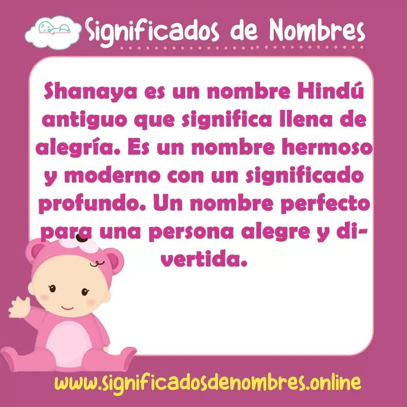 Significado y origen del nombre Shanaya