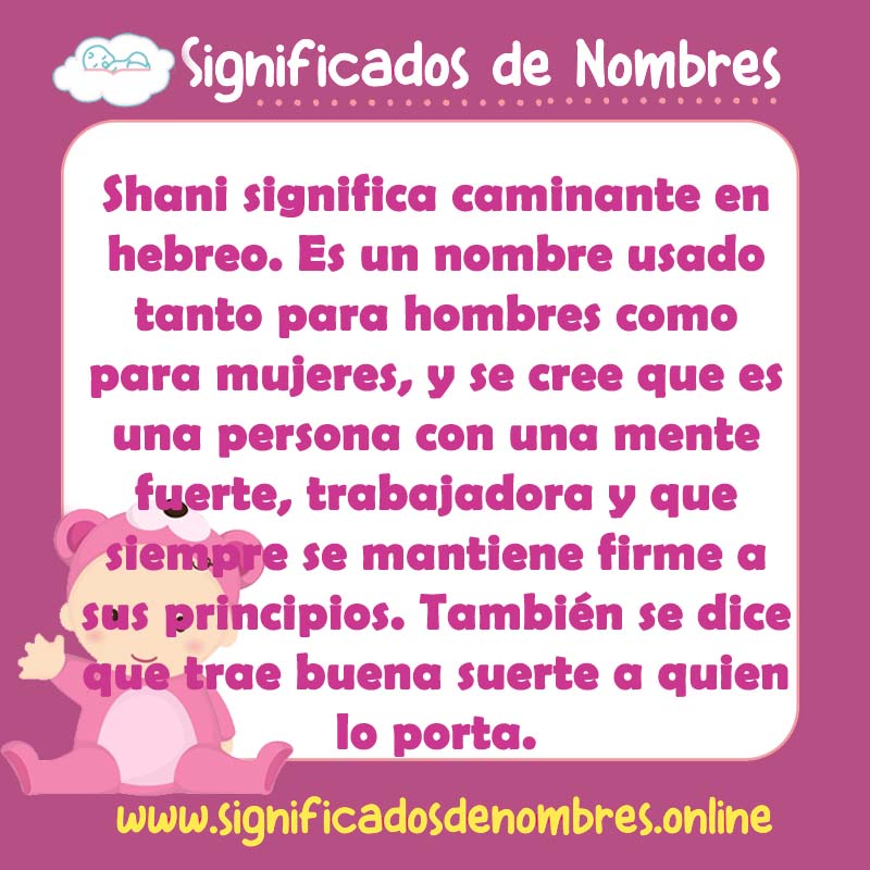 Significado y origen del nombre Shani