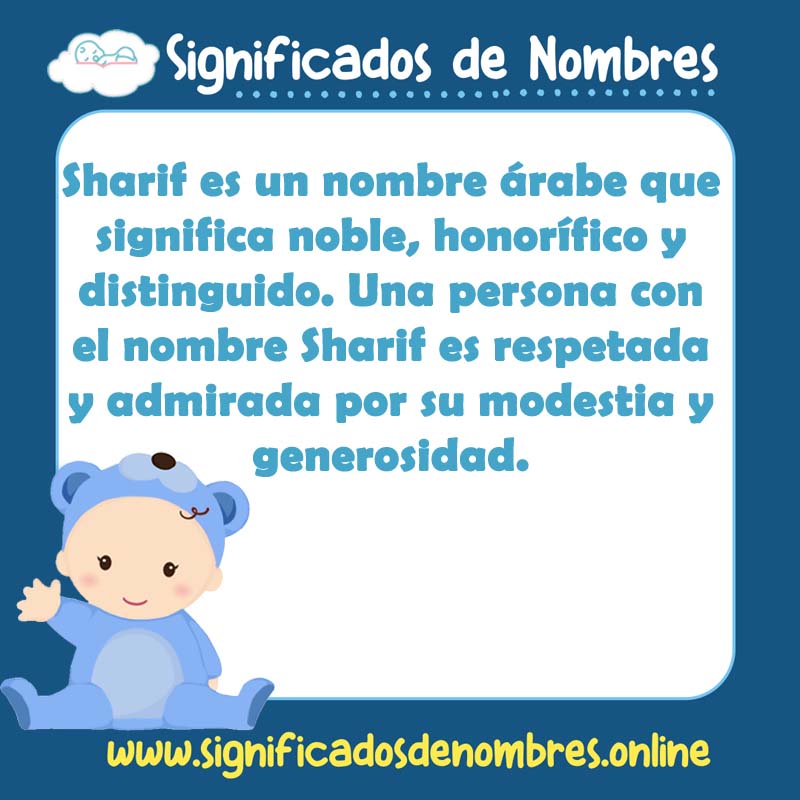 Significado y origen del nombre Sharif