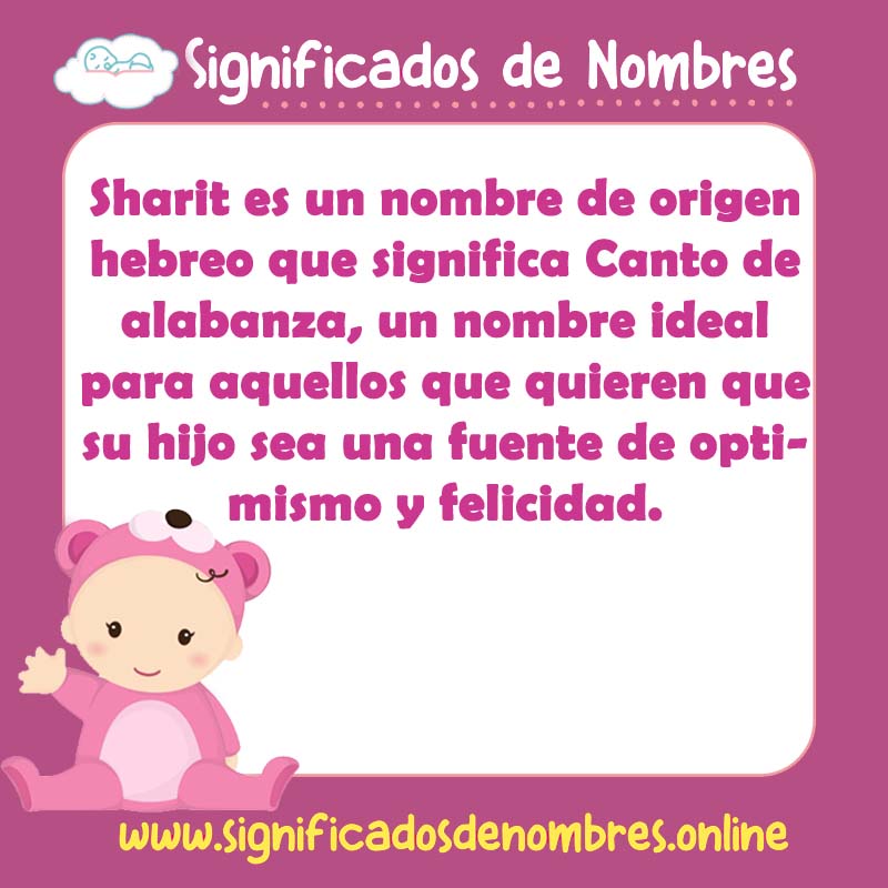 Significado y origen del nombre Sharit