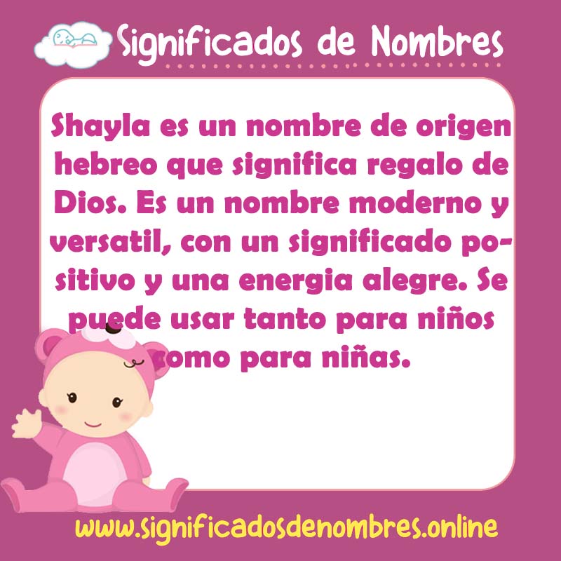 Significado y origen del nombre Shayla