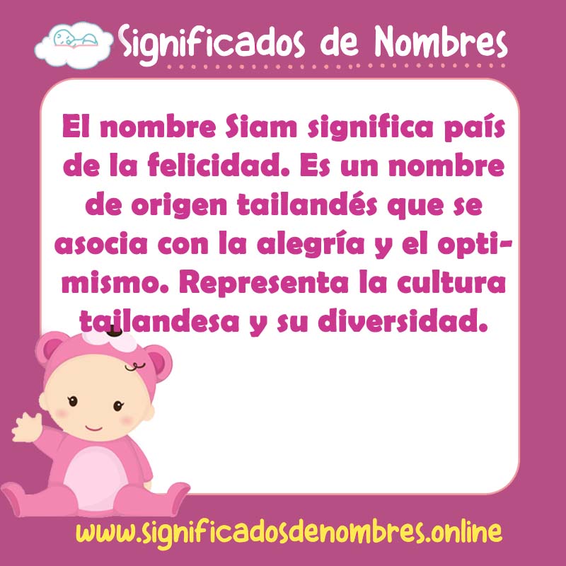 Significado y origen del nombre Siam