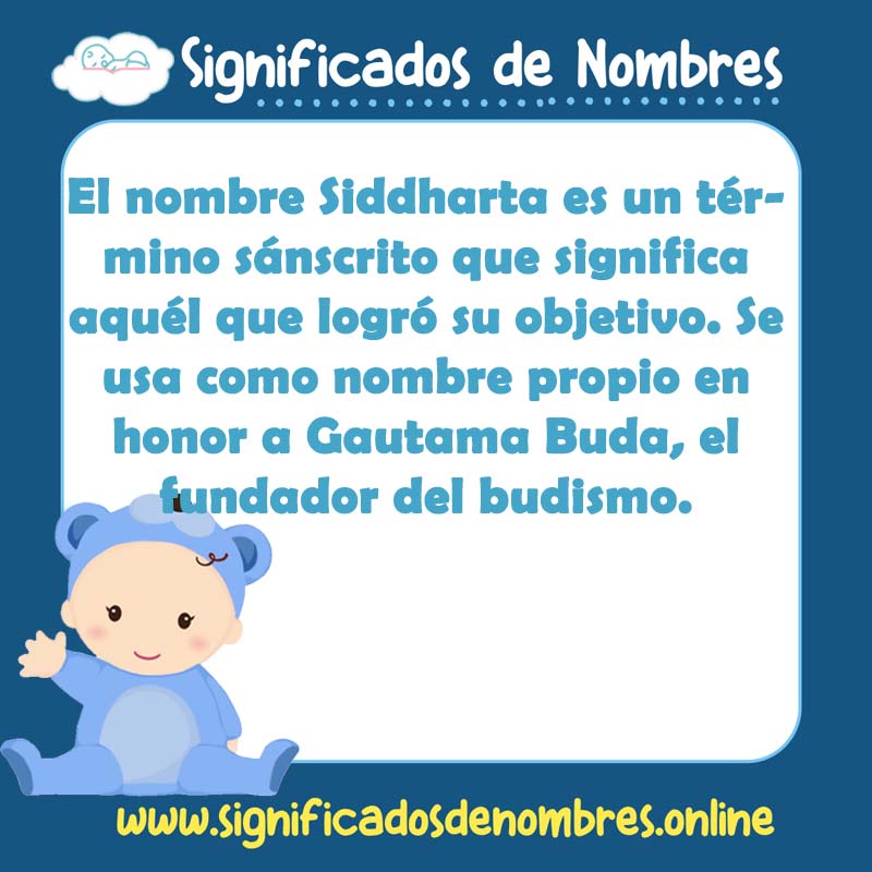 Significado y origen del nombre Siddharta