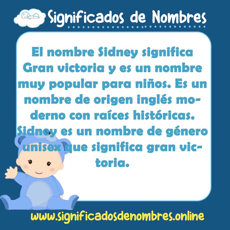 Significado y origen del nombre Sidney