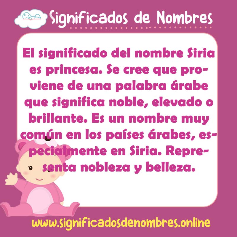 Significado y origen del nombre Siria