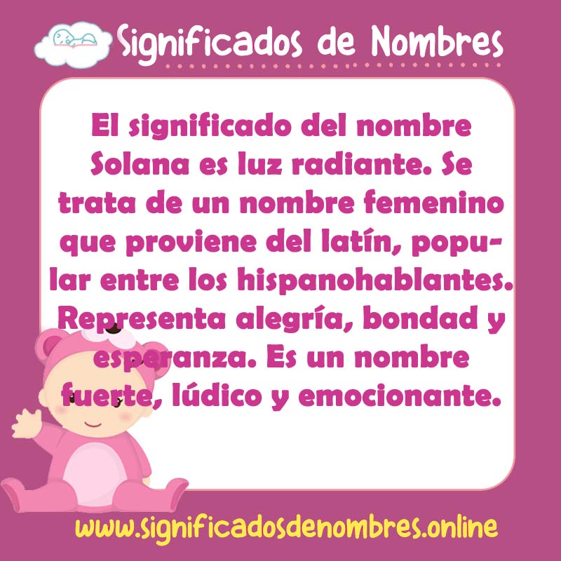 Significado y origen del nombre Solana