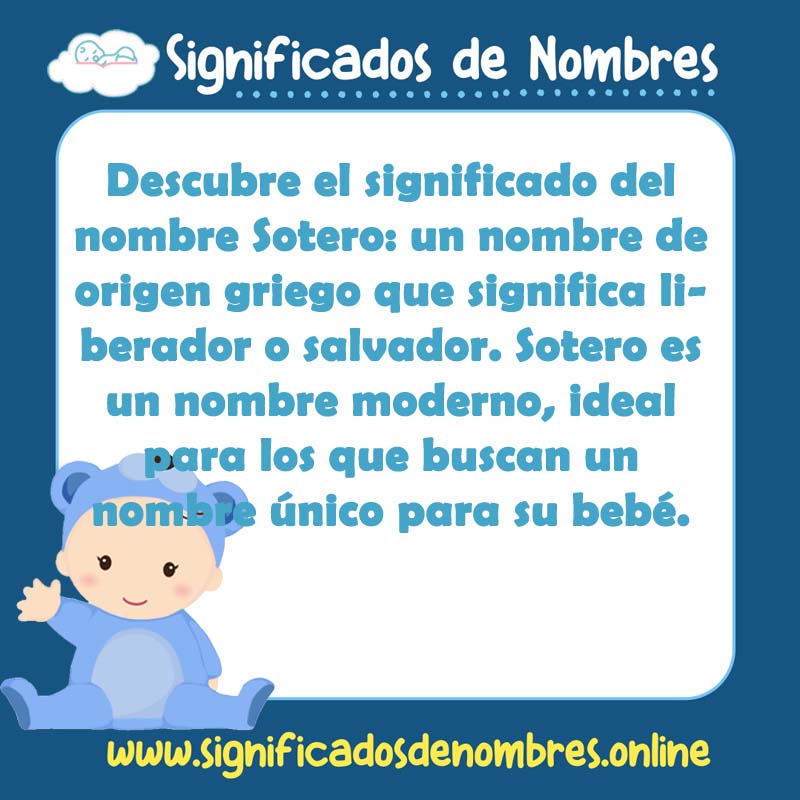 Significado y origen del nombre Sotero