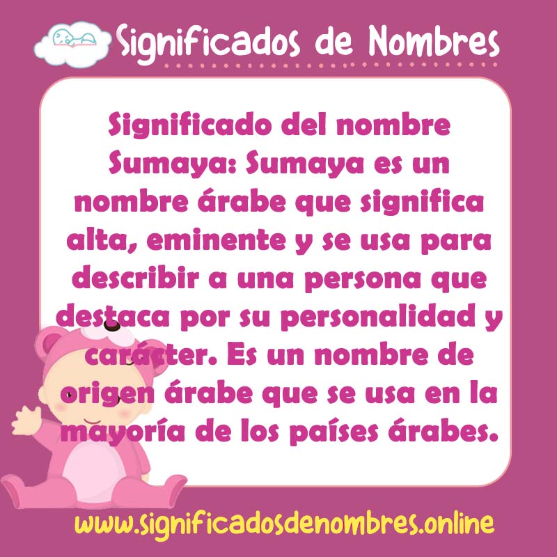 Significado y origen del nombre Sumaya