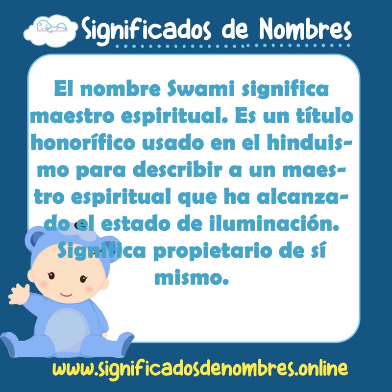 Significado y origen del nombre Swami