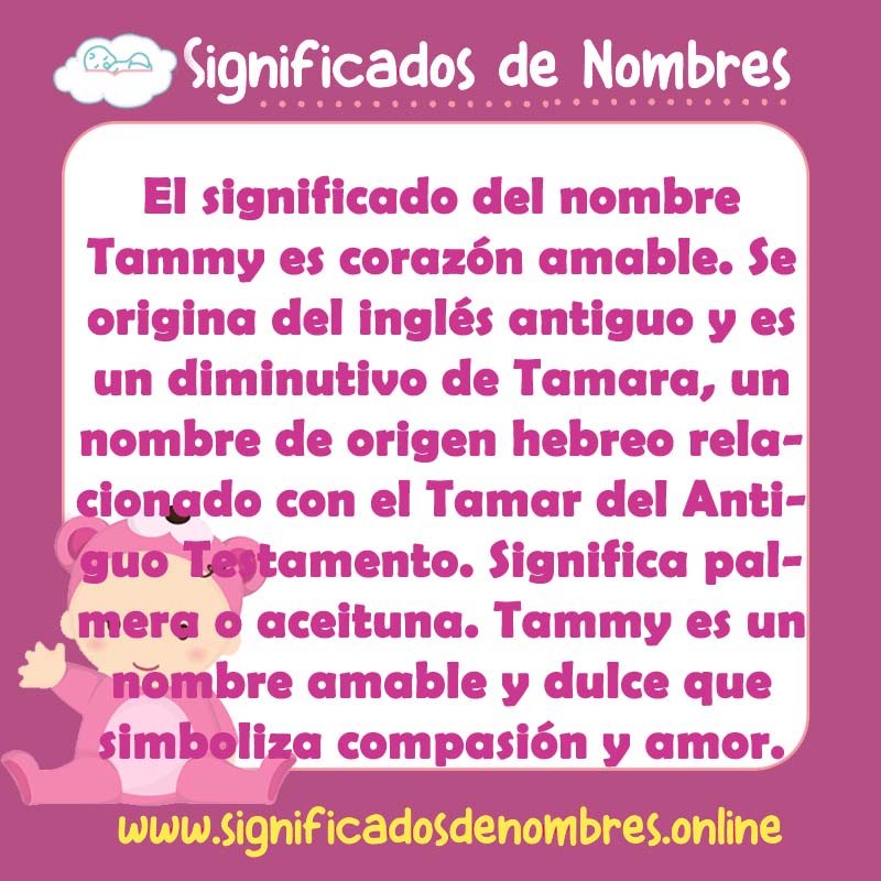 Significado y origen del nombre Tammy