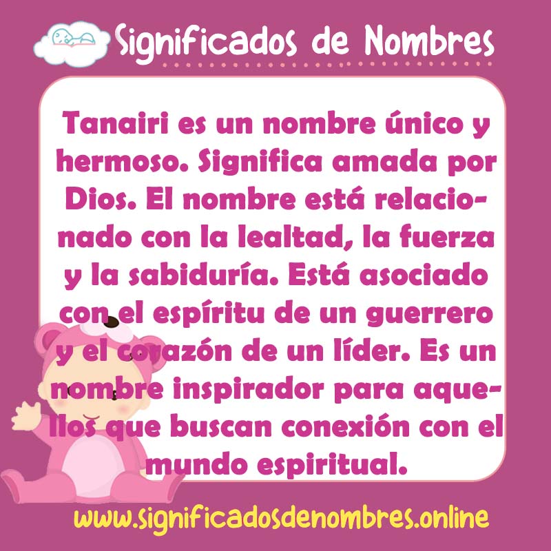 Significado y origen del nombre Tanairi