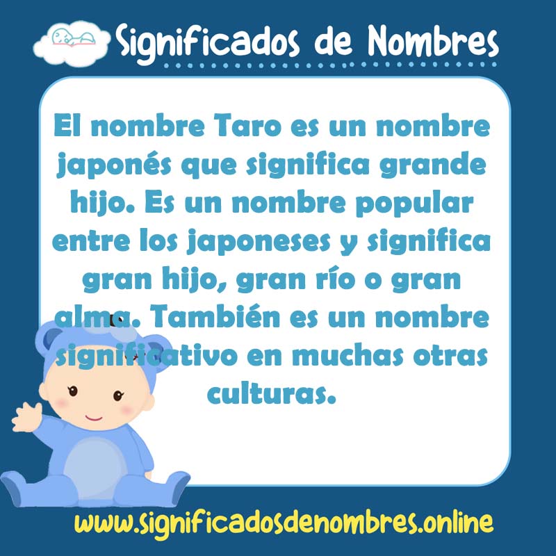 Significado y origen del nombre Taro