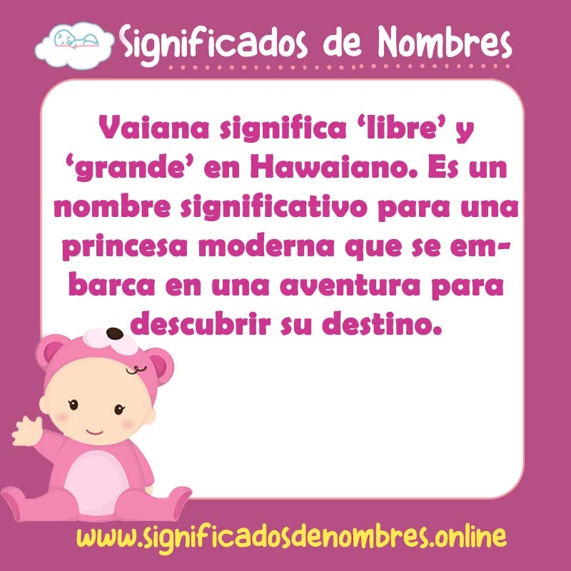 Significado y origen del nombre Vaiana