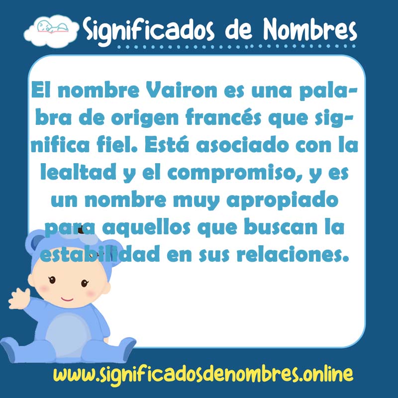 Significado y origen del nombre Vairon