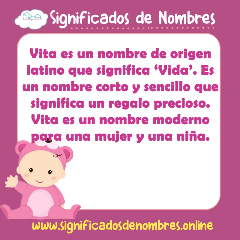 Significado y origen del nombre Vita