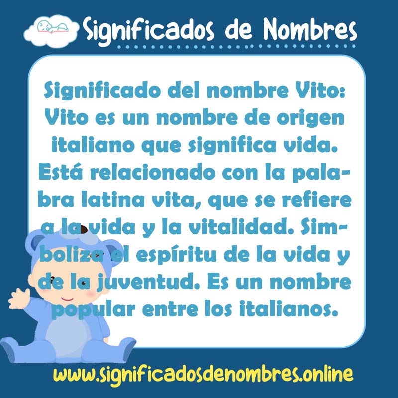 Significado y origen del nombre Vito