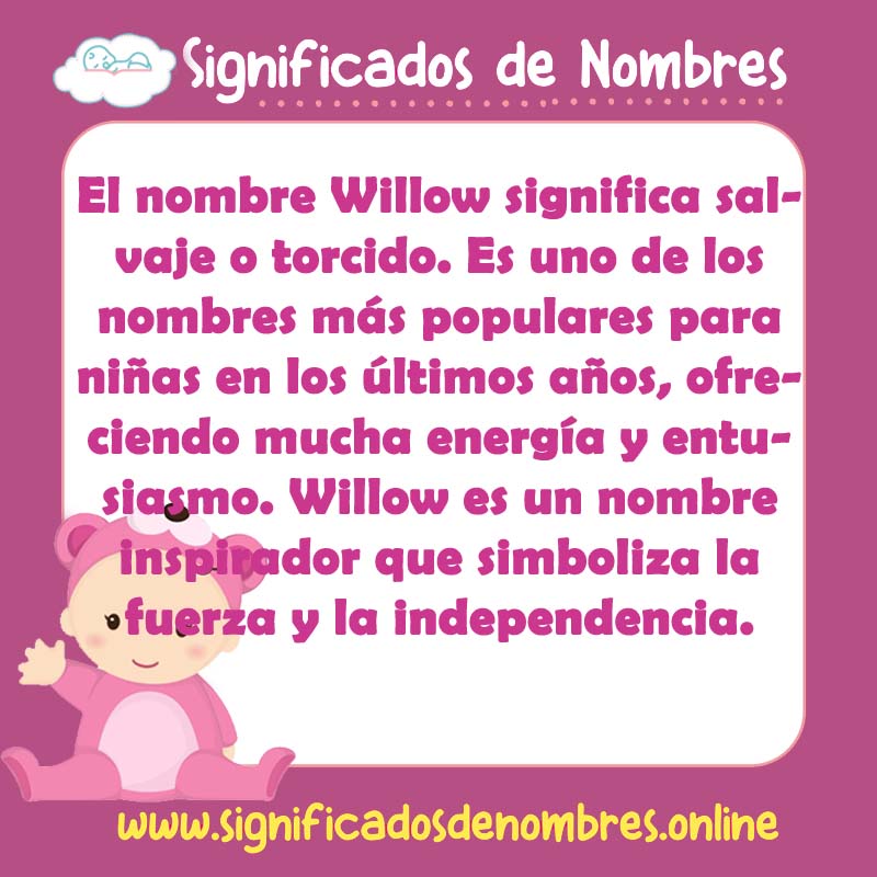 Significado y origen del nombre Willow