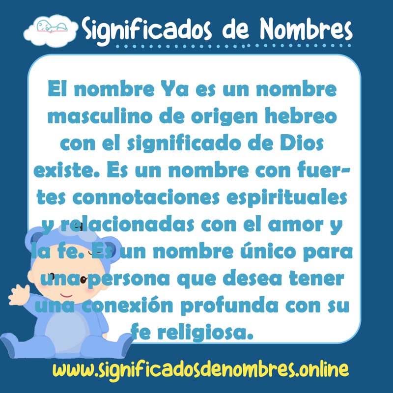 Significado y origen del nombre Ya