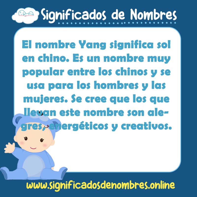 Significado y origen del nombre Yang