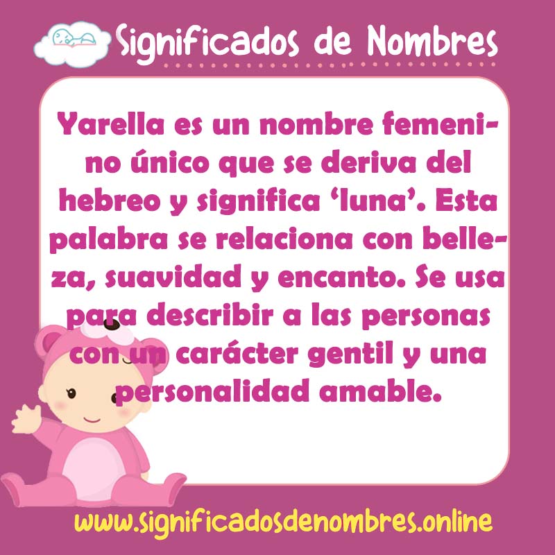Significado y origen del nombre Yarella