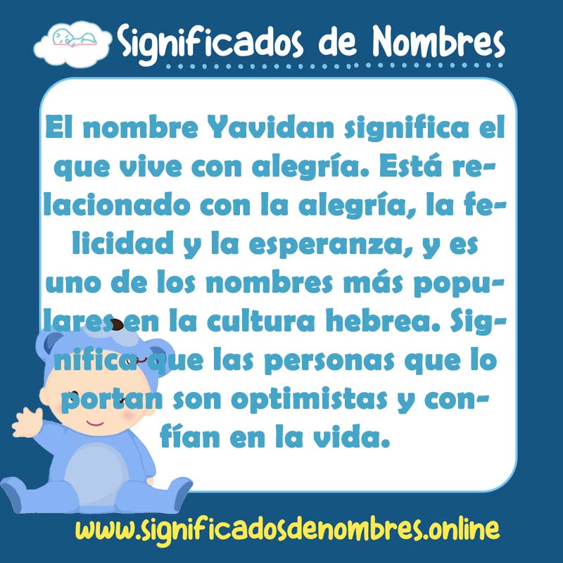 Significado y origen del nombre Yavidan