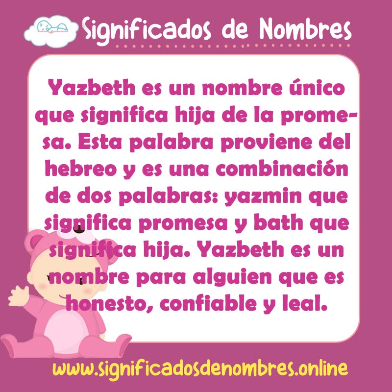 Significado y origen del nombre Yazbeth