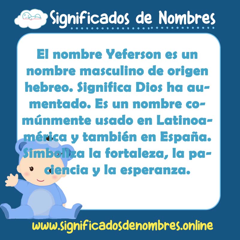 Significado y origen del nombre Yeferson