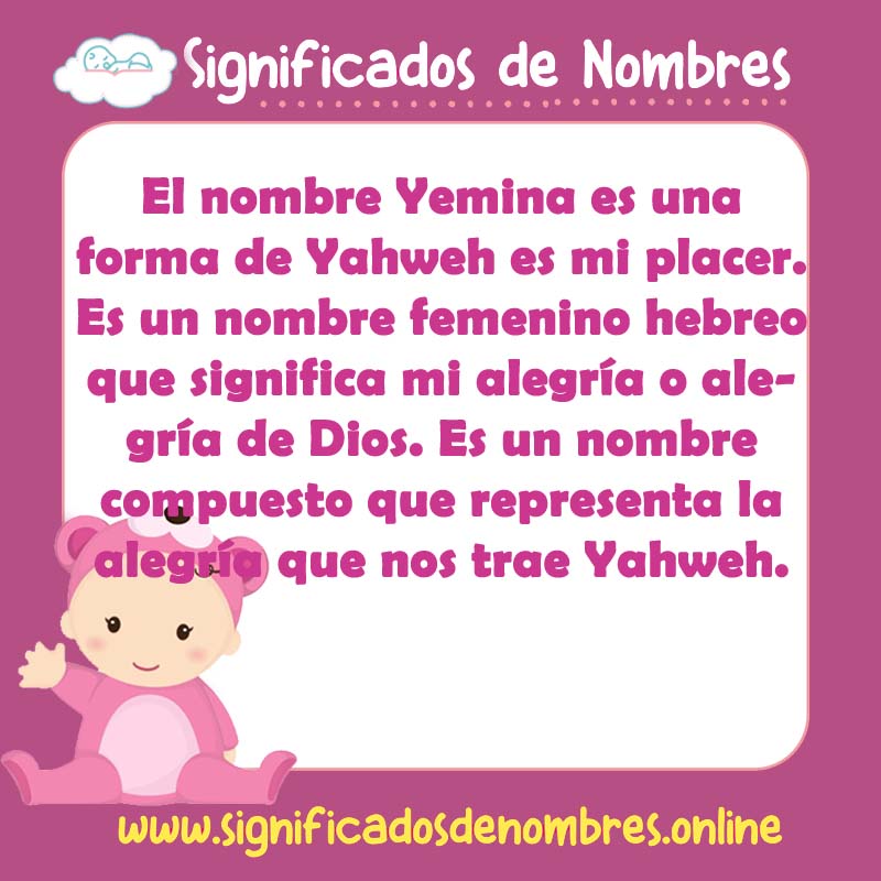 Significado y origen del nombre Yemina