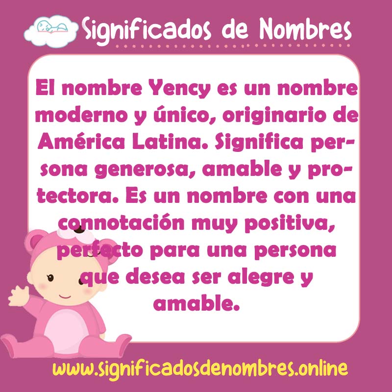 Significado y origen del nombre Yency