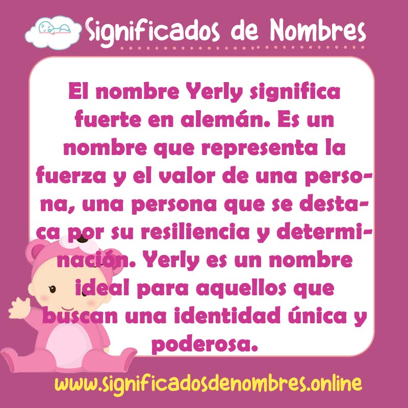 Significado y origen del nombre Yerly