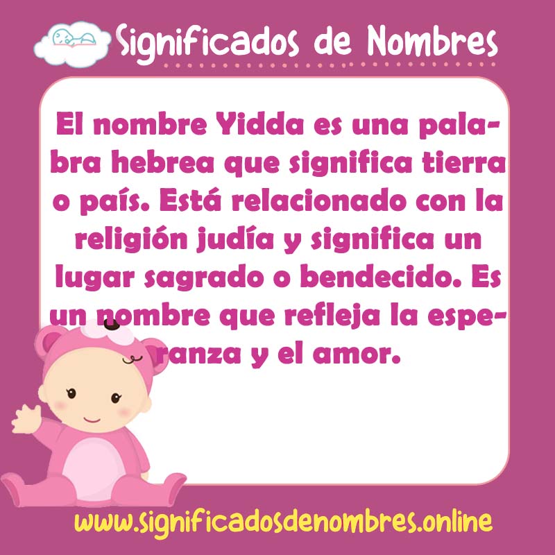 Significado y origen del nombre Yidda