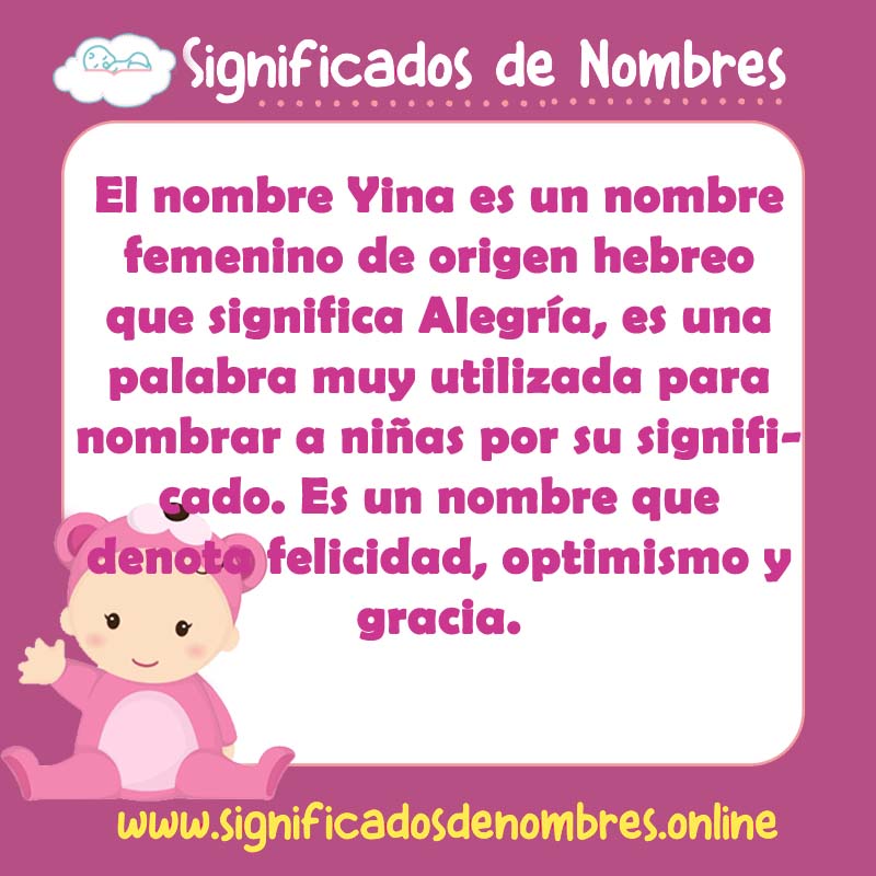 Significado y origen del nombre Yina