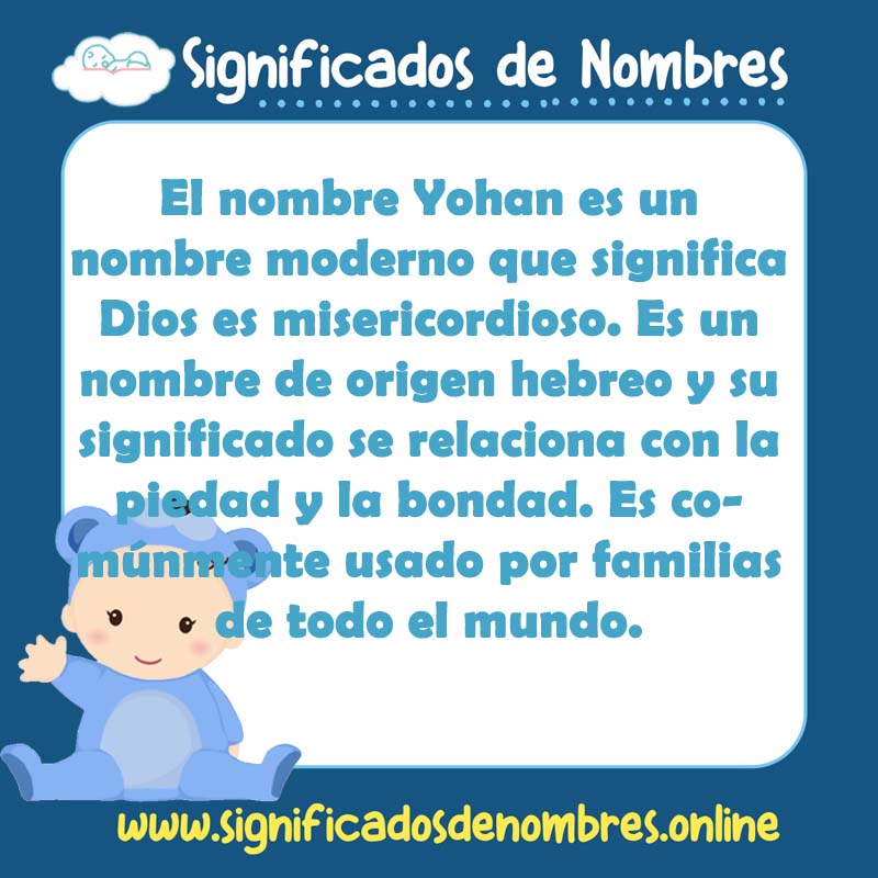 Significado y origen del nombre Yohan