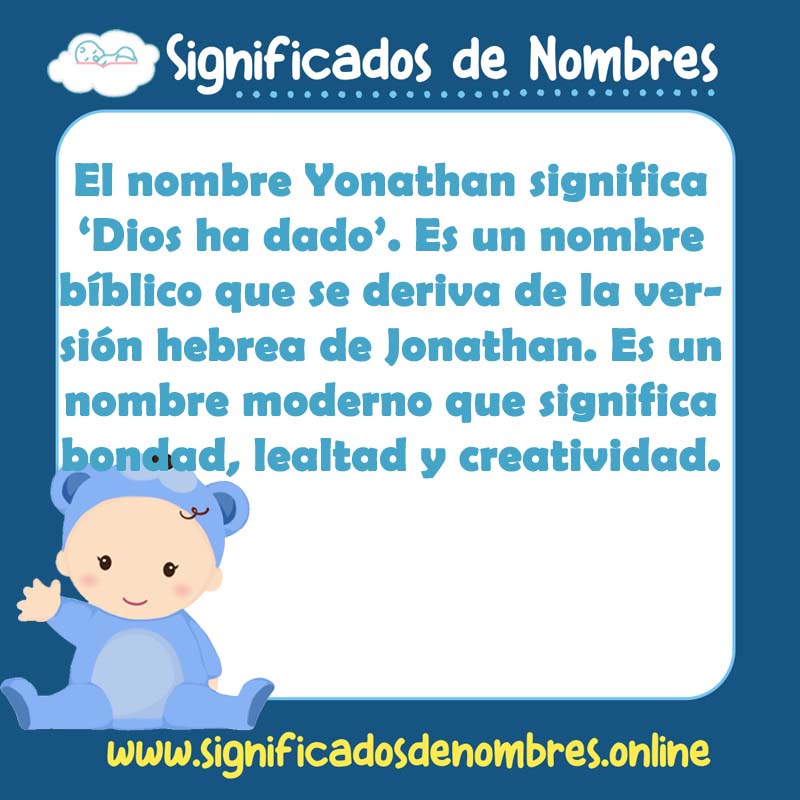 Significado y origen del nombre Yonathan