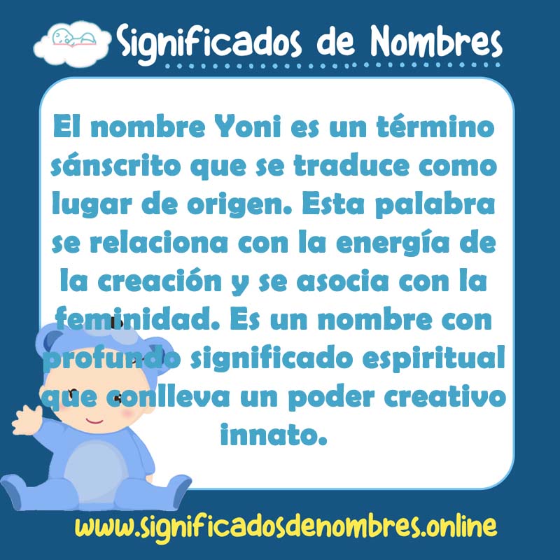 Significado y origen del nombre Yoni