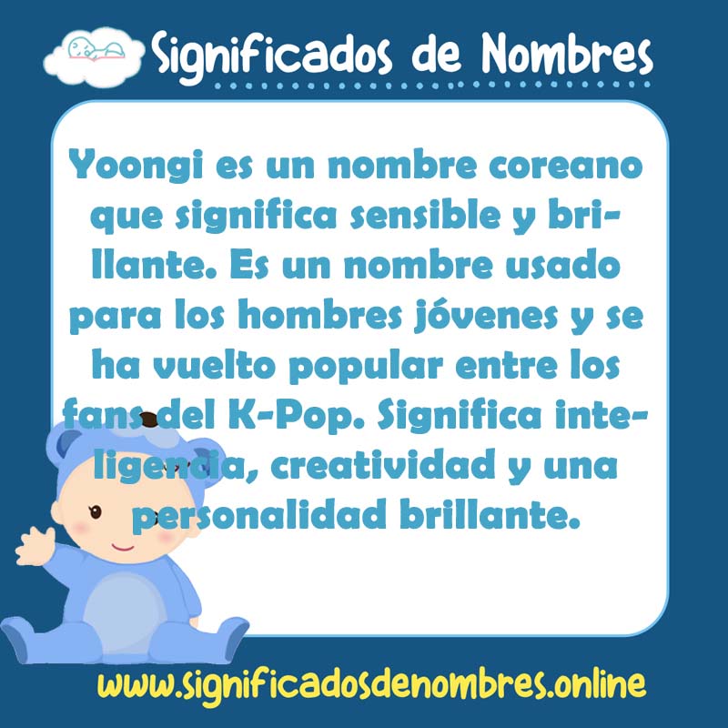 Significado y origen del nombre Yoongi