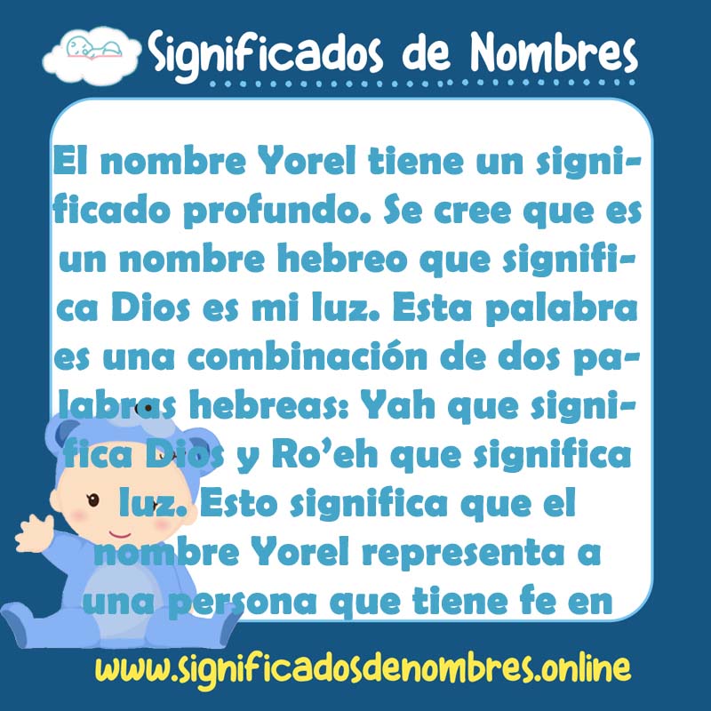 Significado y origen del nombre Yorel