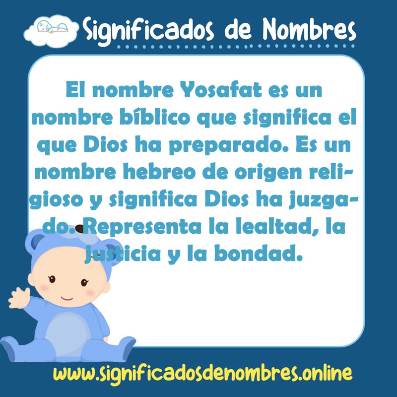Significado y origen del nombre Yosafat