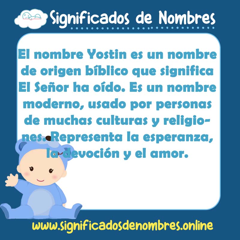 Significado y origen del nombre Yostin