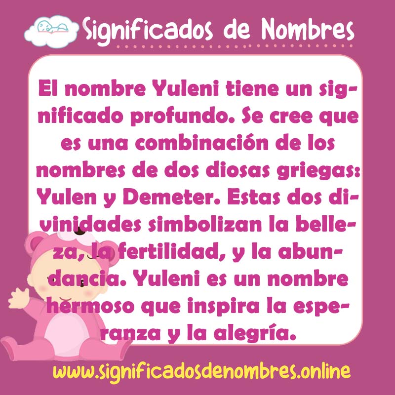Significado y origen del nombre Yuleni
