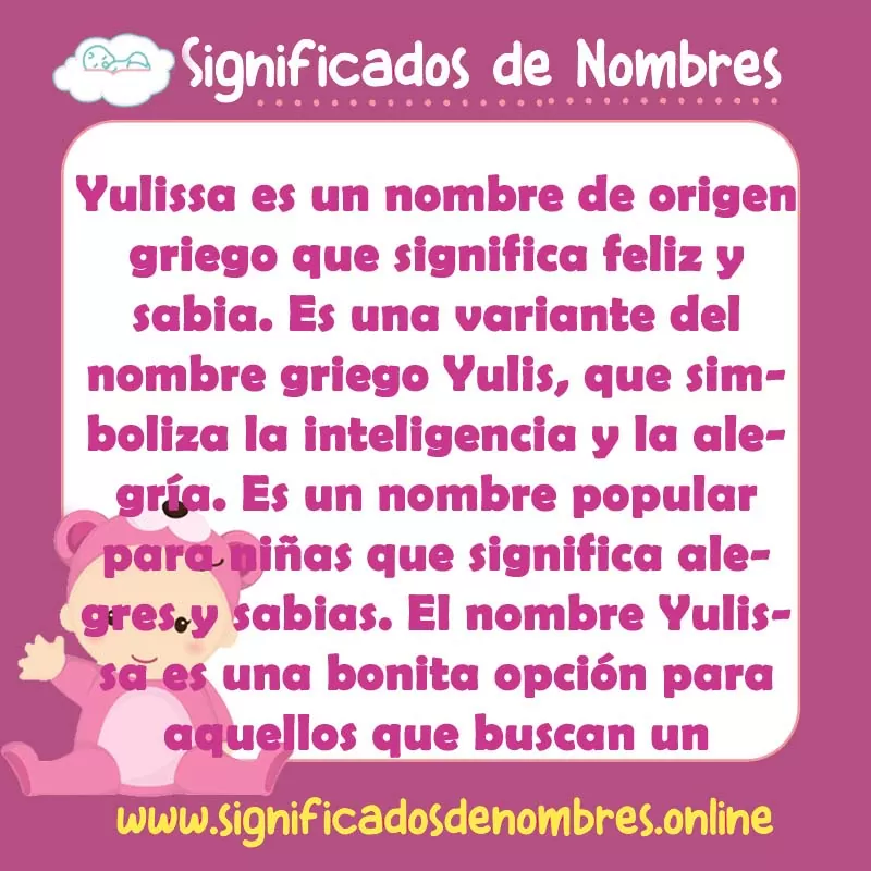 Significado y origen del nombre Yulissa