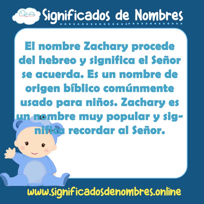 Significado y origen del nombre Zachary
