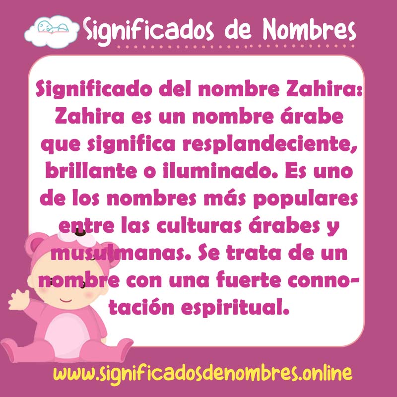 Significado y origen del nombre Zahira