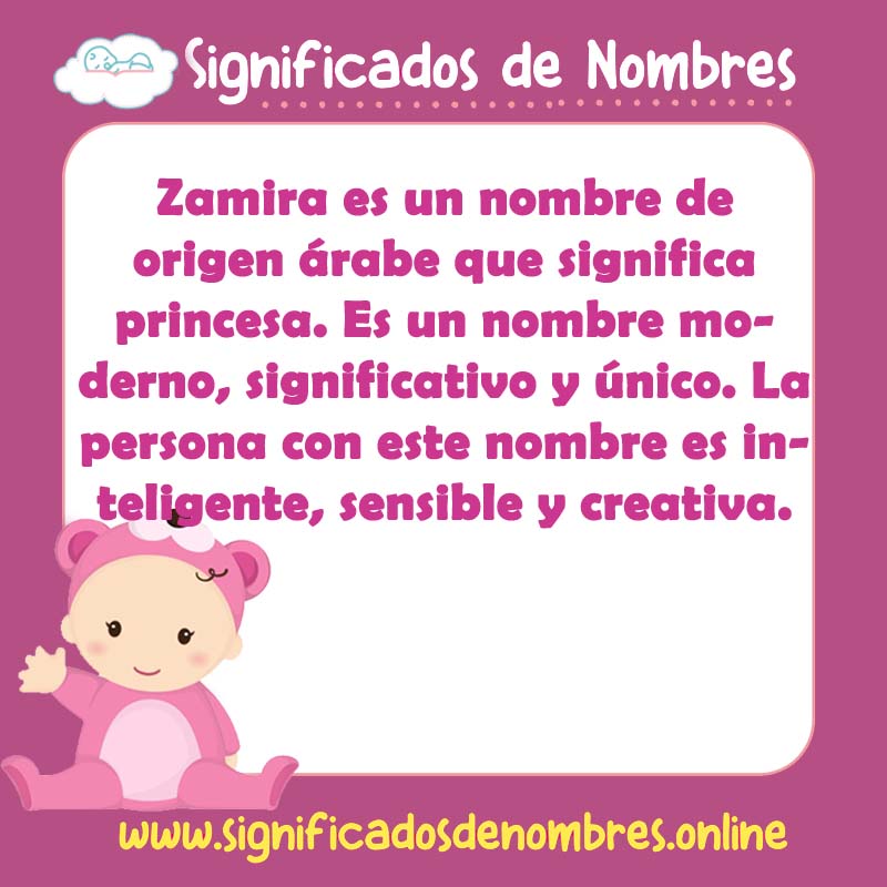 Significado y origen del nombre Zamira