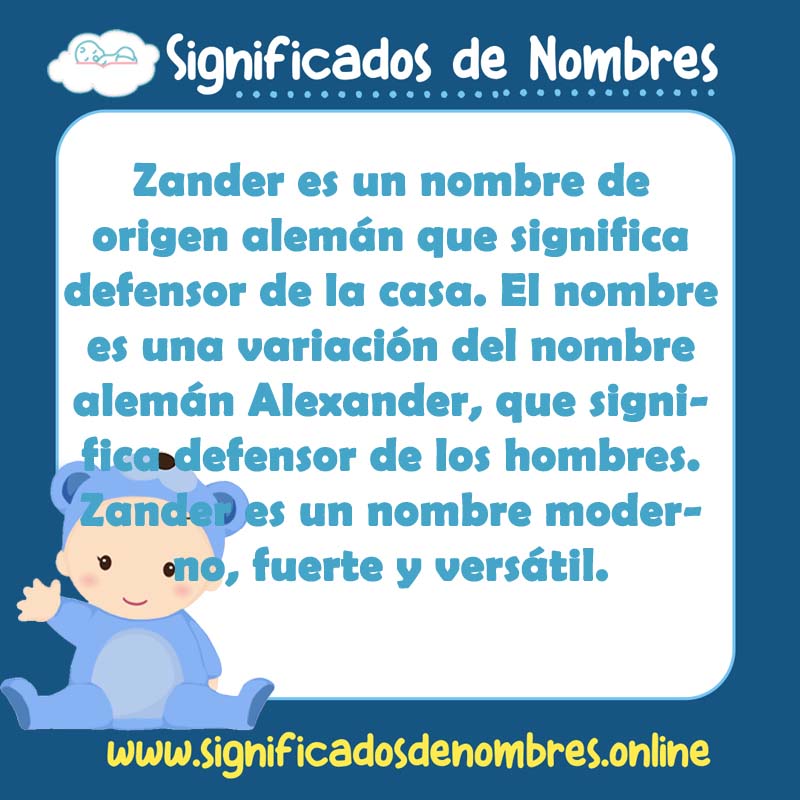 Significado y origen del nombre Zander